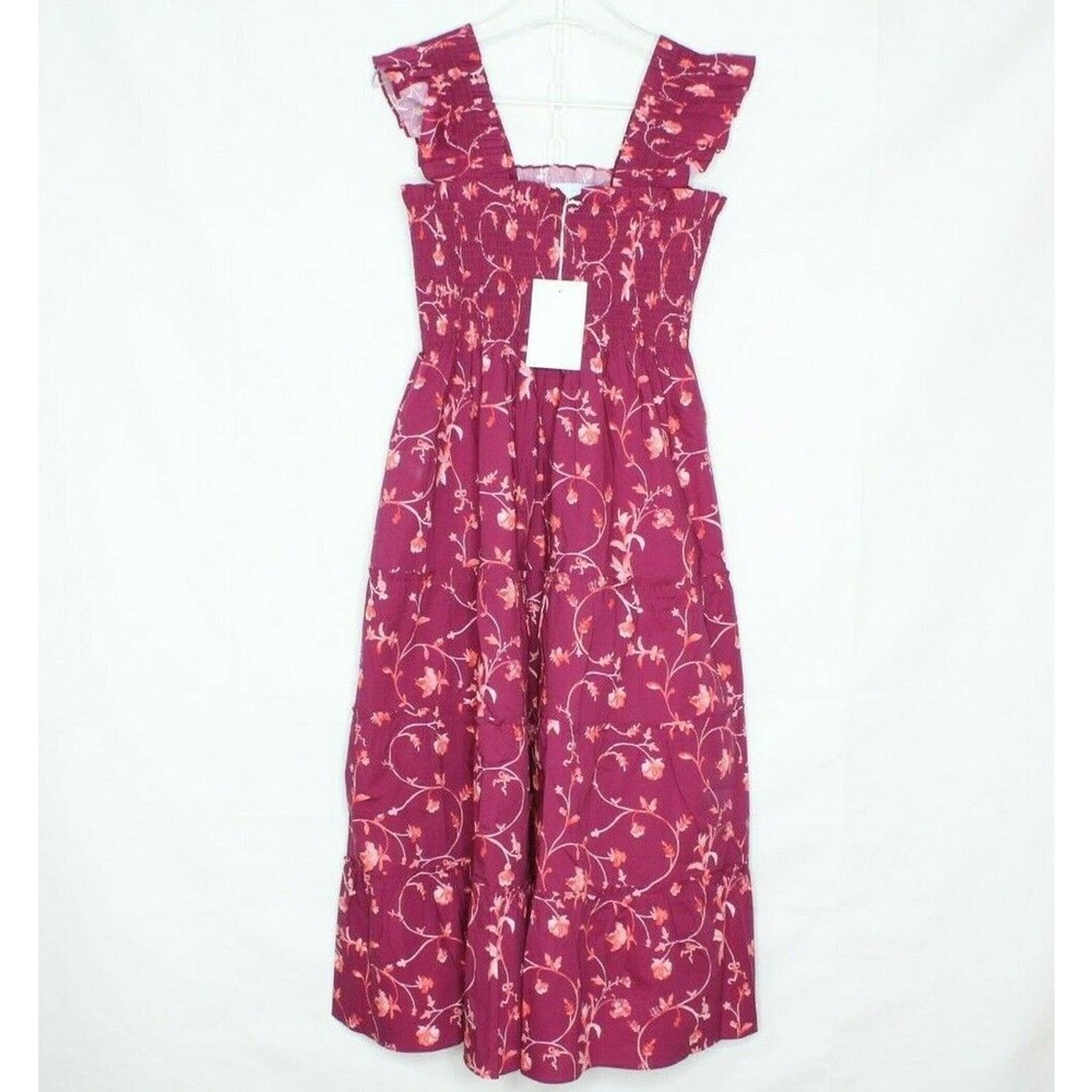 Hill House The Ellie Nap Dress Burgundy Botanical Women's Dresses  Size XS, S - Picture 2 of 10